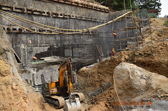 Utility gallery excavation _ ancillary building wall rebar fixing works
